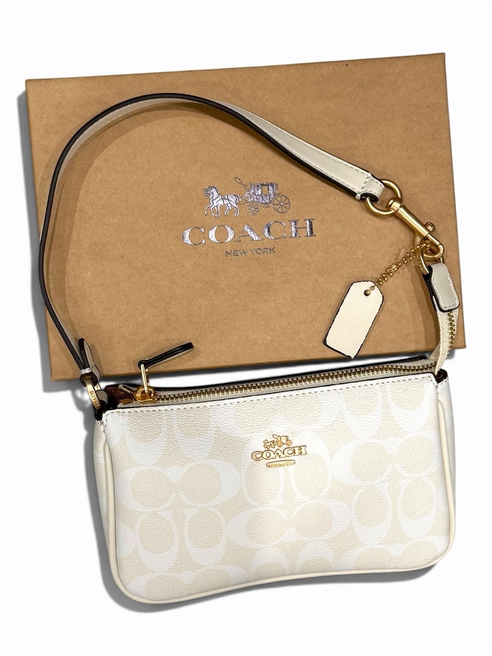 Coach Cream Nolita Jacquard Shoulder Bag with Gold Hardware - Picture 5 of 5